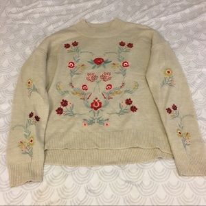 Floral Embroidered Sweater!